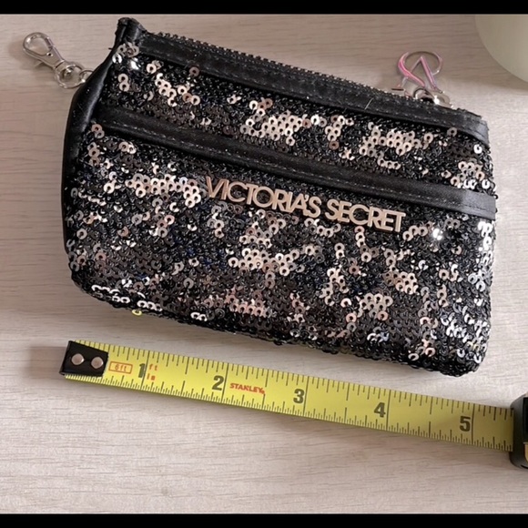 Victoria’s Secret Keychain Sequin Wallet Black - Picture 9 of 11